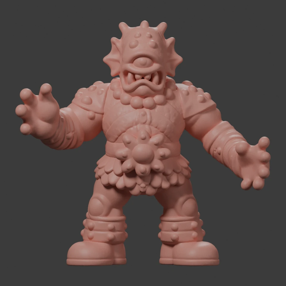 Full front view of Test A, with a faintly grained surface across the torso and limbs.